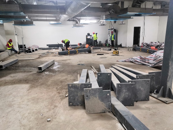 激光切割现场施工